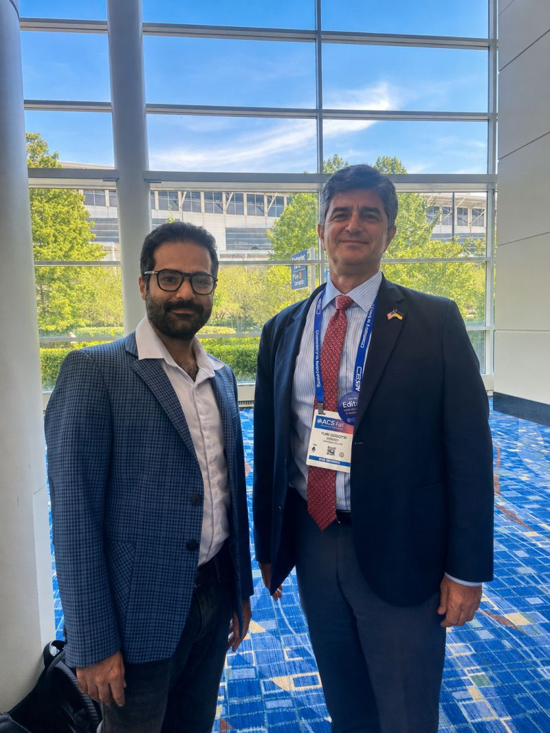 Mehran Arzani with Professor Yury Gogotsi at ACS Fall 2026 in Chicago