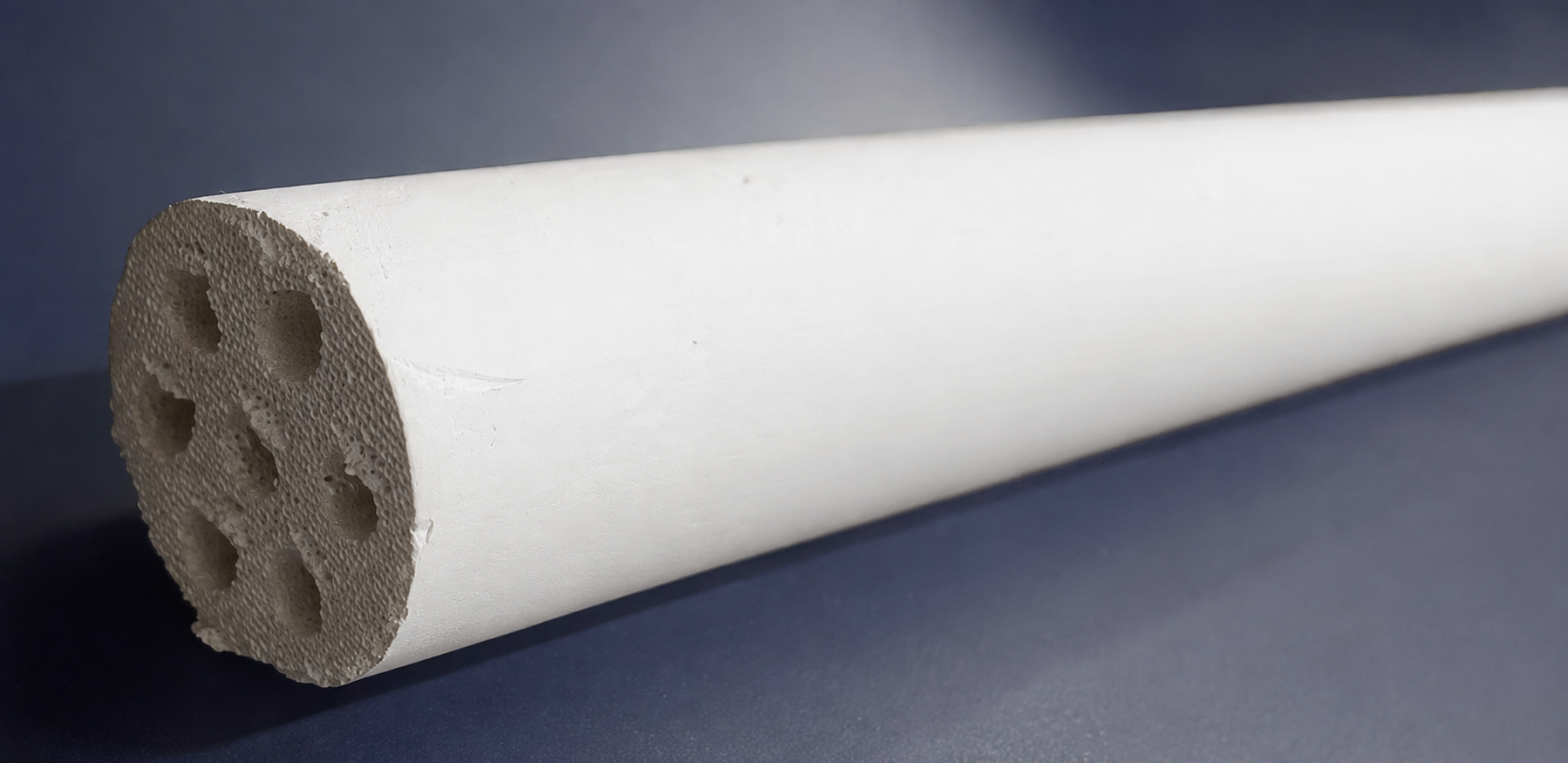 Close view of the fabricated multi-channel mullite ceramic membrane